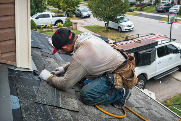 Professional Emergency Roof Repair technician working in Bordentown, NJ